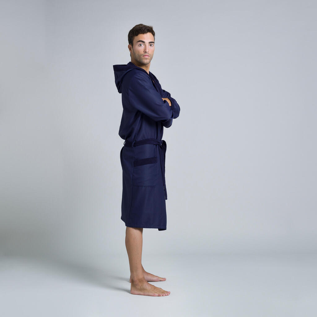 Men's Compact Bathrobe and Towel Set - Dark Blue