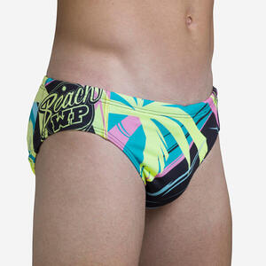 Bañador Slip Waterpolo Hombre Estampado Beach Florida
