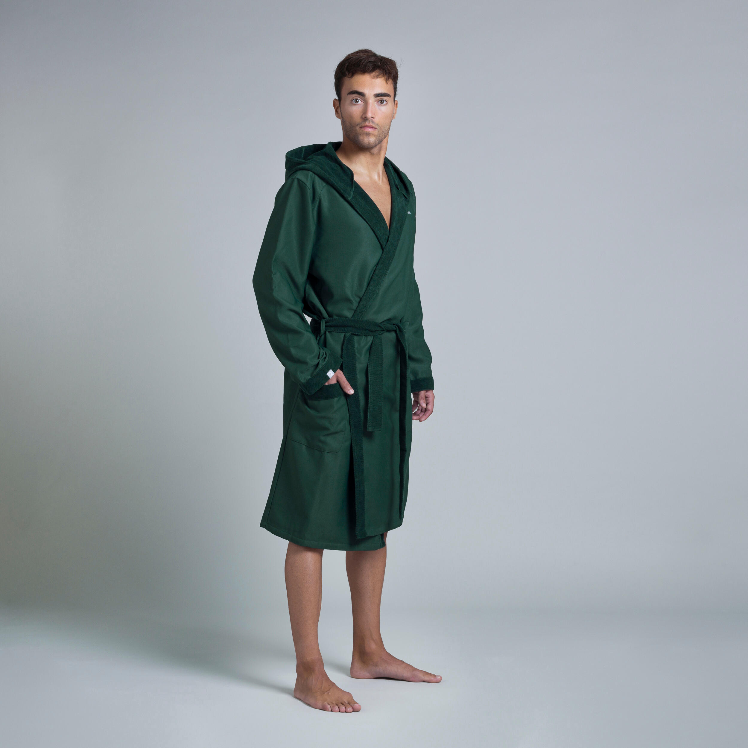 MEN'S COMPACT POOL BATHROBE GREEN KHAKI 2/7