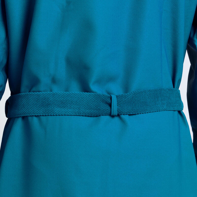 Albornoz Hombre microfibra/algodón compacto con capucha azul índigo
