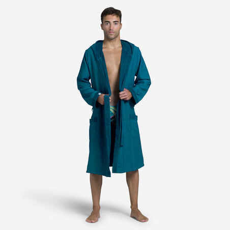 MEN'S COMPACT POOL BATHROBE INDIGO BLUE