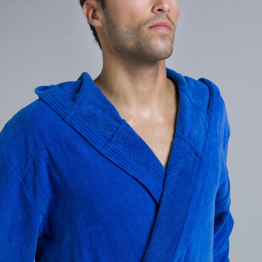 MEN'S WATER POLO THICK COTTON POOL BATHROBE - DARK BLUE