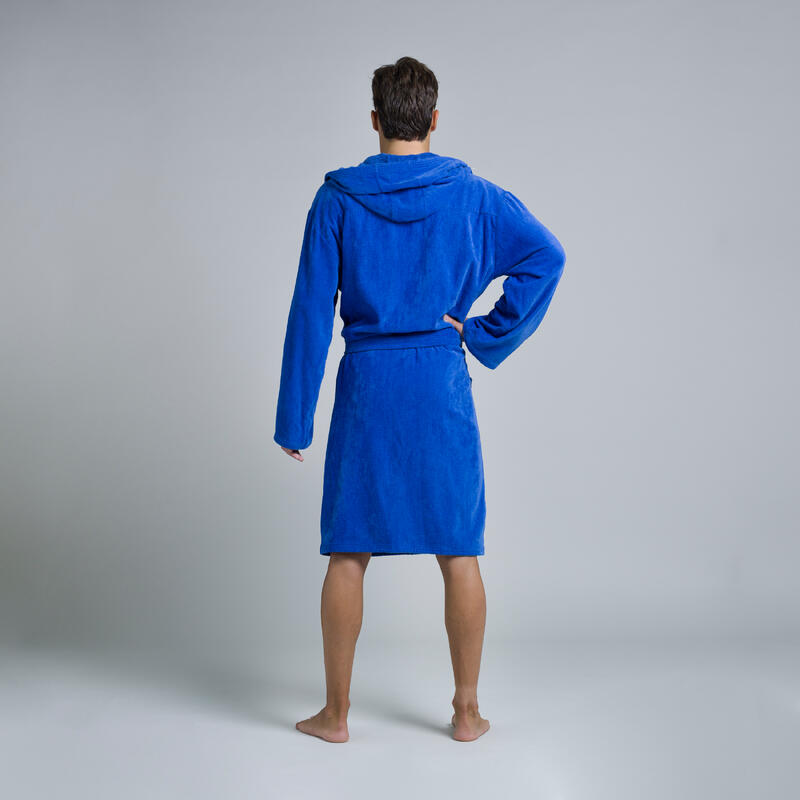 Badjas voor waterpolo heren dik katoen lichtblauw