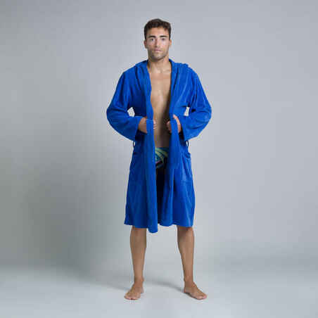 MEN'S WATER POLO THICK COTTON POOL BATHROBE - LIGHT BLUE