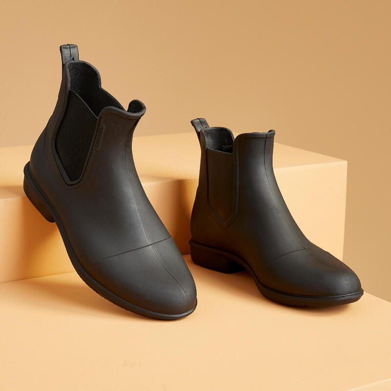 Botines equitación 100 impermeable Adulto Fouganza negro