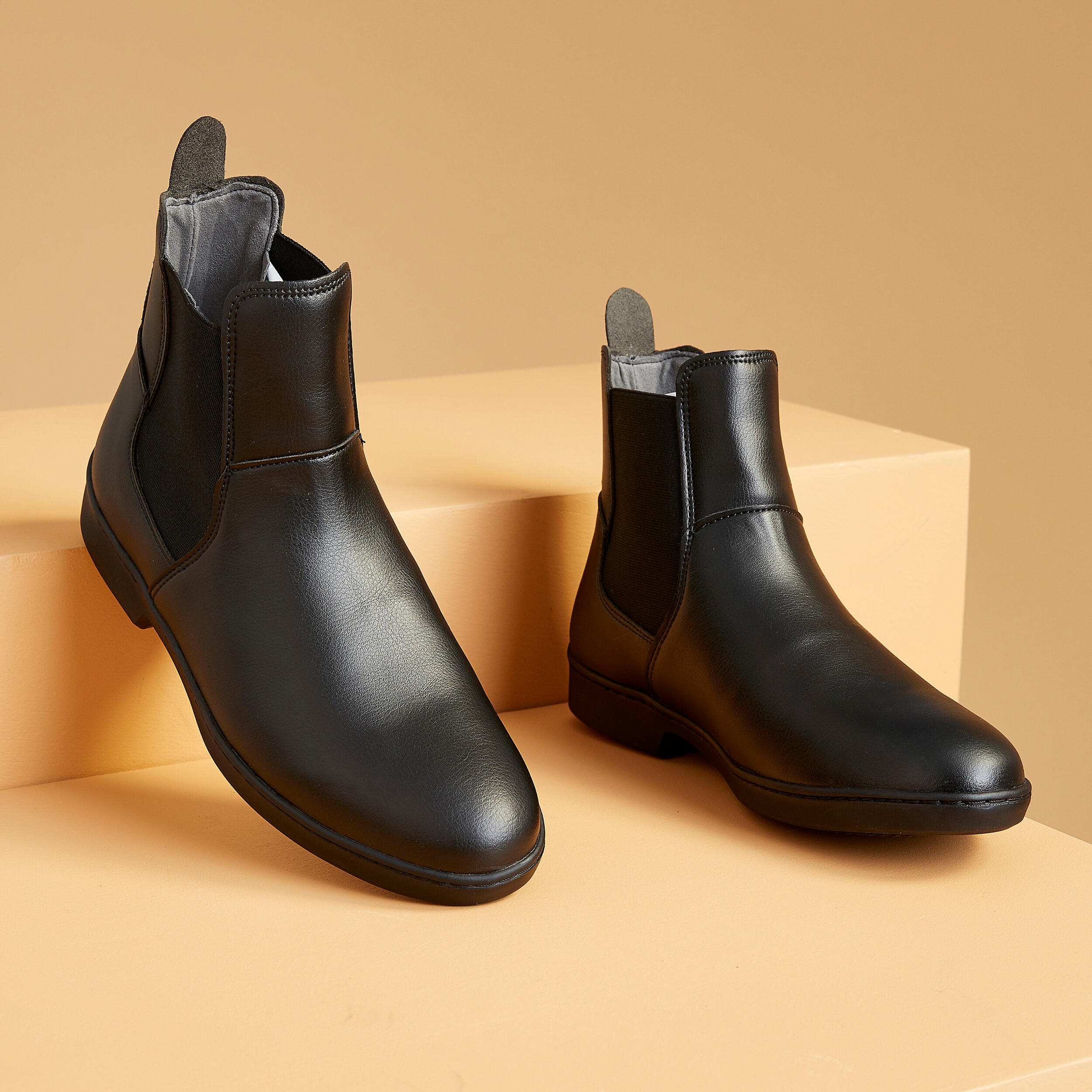 Botins equitació adult 500 negre  2/5