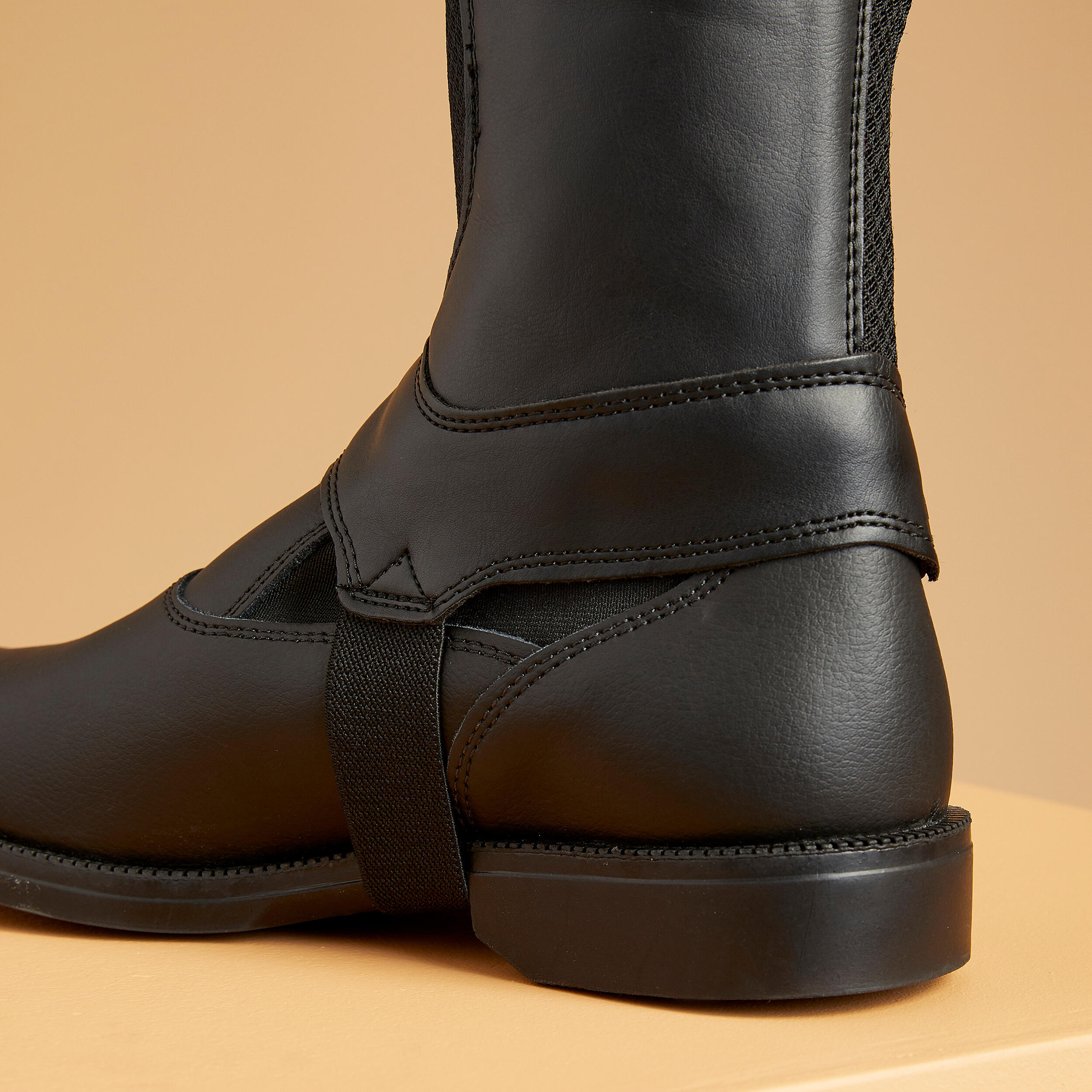 Adult Horse Riding Mesh Half Chaps 100 Black FOUGANZA Decathlon