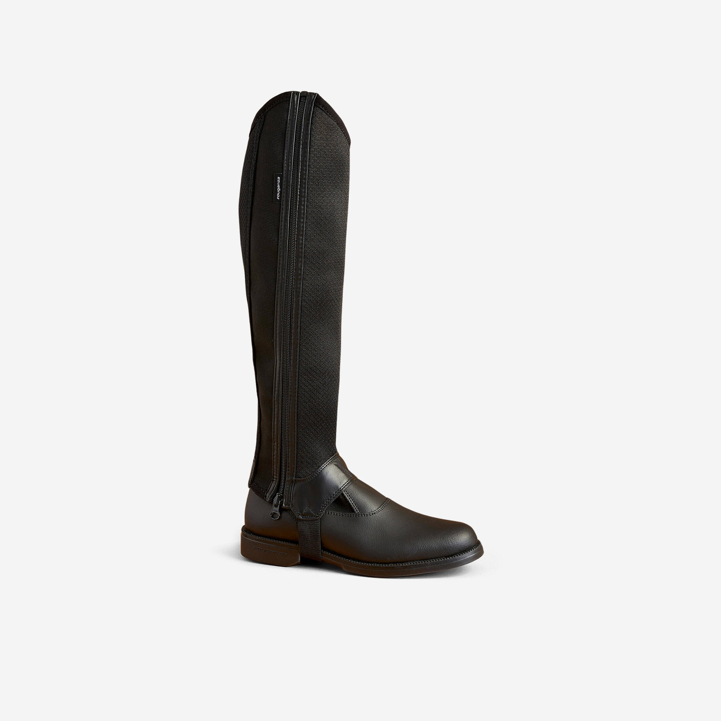 Adult Horse Riding Half Chaps Mesh 100 Black -  1