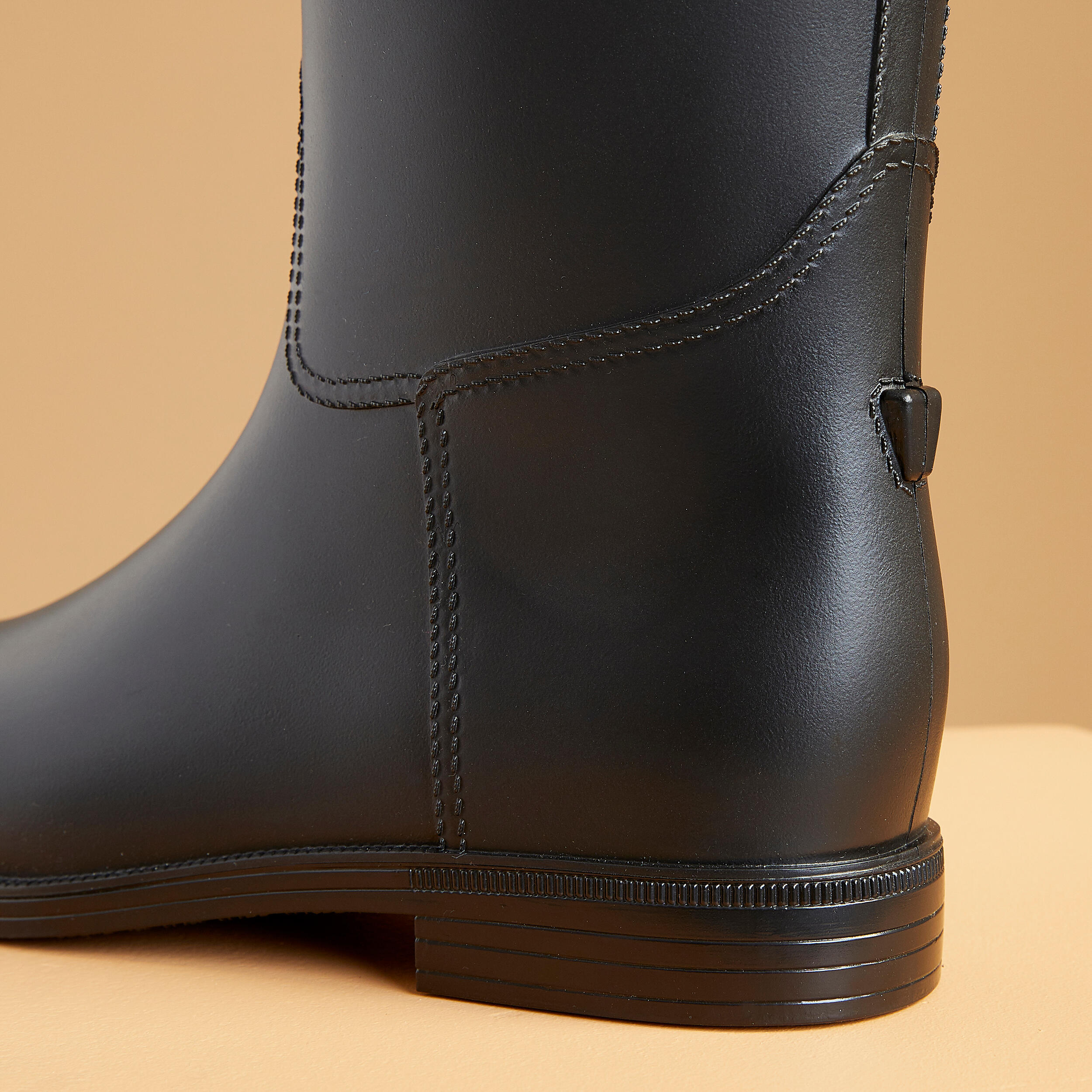 Botas Equitación Schooling Agua Adulto Fouganza Negro PVC 4/4