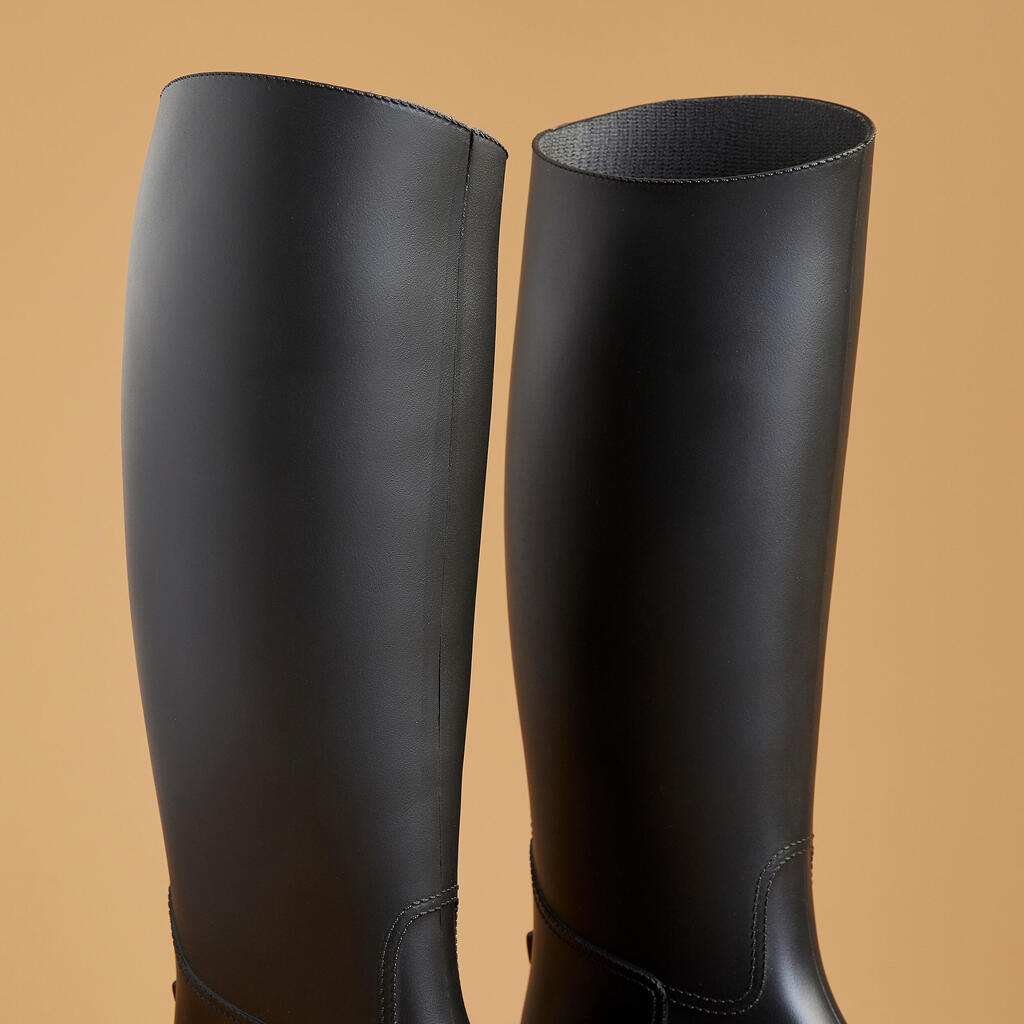 Schooling Adult Horse Riding Long Boots - Black