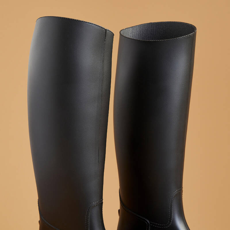 Botas de invierno para mujer, botas de equitación altas con forro de felpa,  color negro B-38/UK 5/US 7
