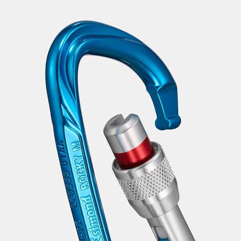 Schraubkarabiner Klettern Bergsteigen ‒ Rocky M Secure blau 
