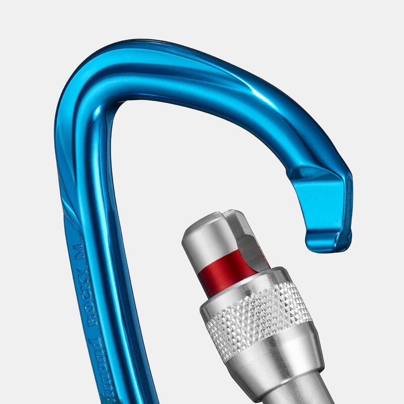 Schraubkarabiner Klettern Bergsteigen ‒ Rocky M Secure blau 