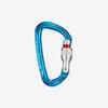 CLIMBING AND MOUNTAINEERING SCREWGATE KARABINER - ROCKY M SECURE BLUE