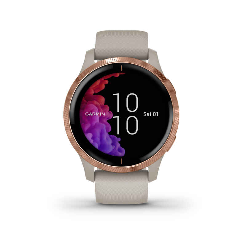 GPS-Uhr Smartwatch Multisportuhr Garmin Venu Damen mit Herzfrequenzmessung roségold  Media 1