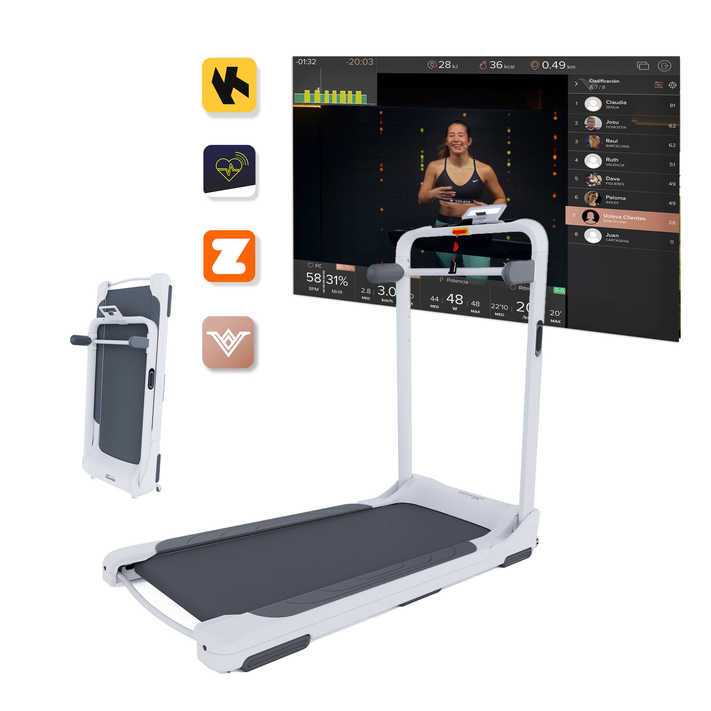 Cinta Correr Initial Run Compacta Conectada 12 km/h 45 × 120 cm Sin Montaje 5/12