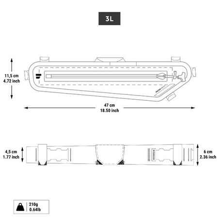 Bikepacking Half-Frame Waterproof Frame Bag IPX6 - Size M/L/XL