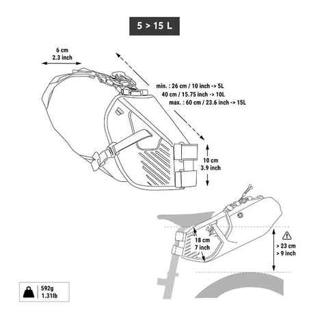 Arnés para bolsa de sillín Bikepacking Riverside negro