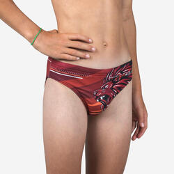 Maillot de bain slip water polo garcon lion bordeaux