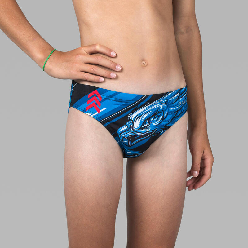 MAILLOT DE BAIN SLIP WATER POLO GARCON EAGLE BLEU