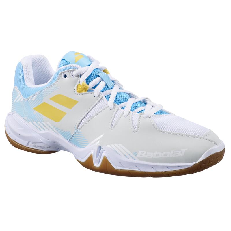 Badmintonschoenen voor dames Shadow Spirit wit/lichtblauw