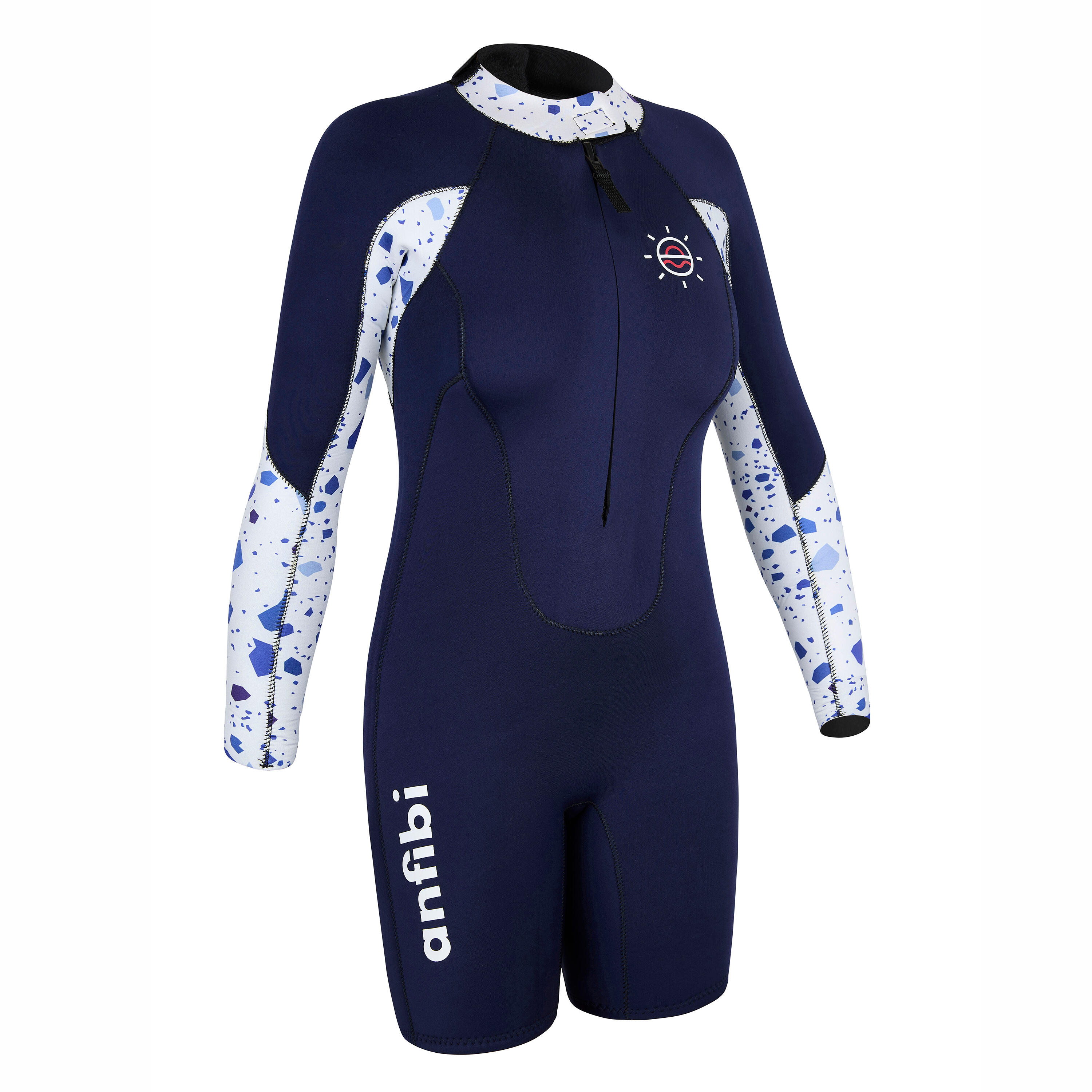 ANFIBI Manica lunga a coste in neoprene da donna 4/3 mm Blu scuro