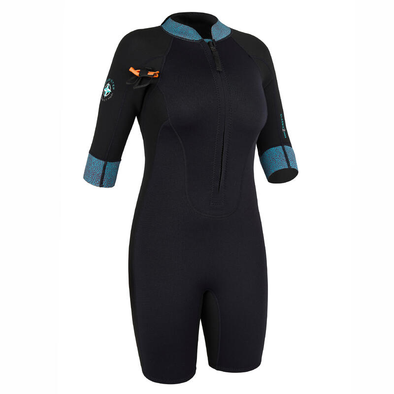 Costum Neopren 2/2 Tip Shorty aquagym negru damă