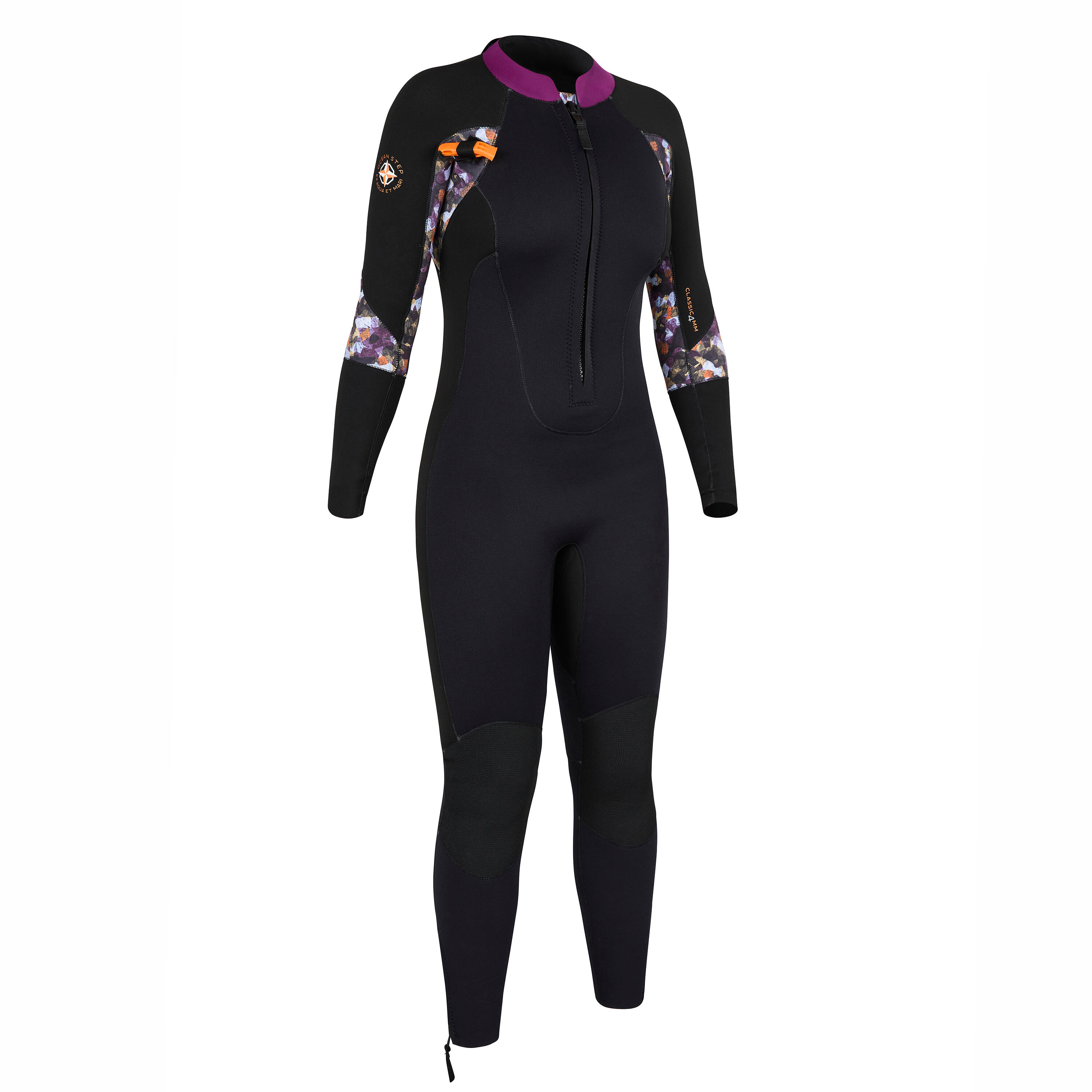 Gebraucht - Neoprenanzug Wasserwandern Damen 4/3 mm schwarz bedruckt - NEUWERTIG 12/12