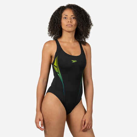 Women's 1-piece Swimsuit SPEEDO MUSCLEBACK Black Yellow