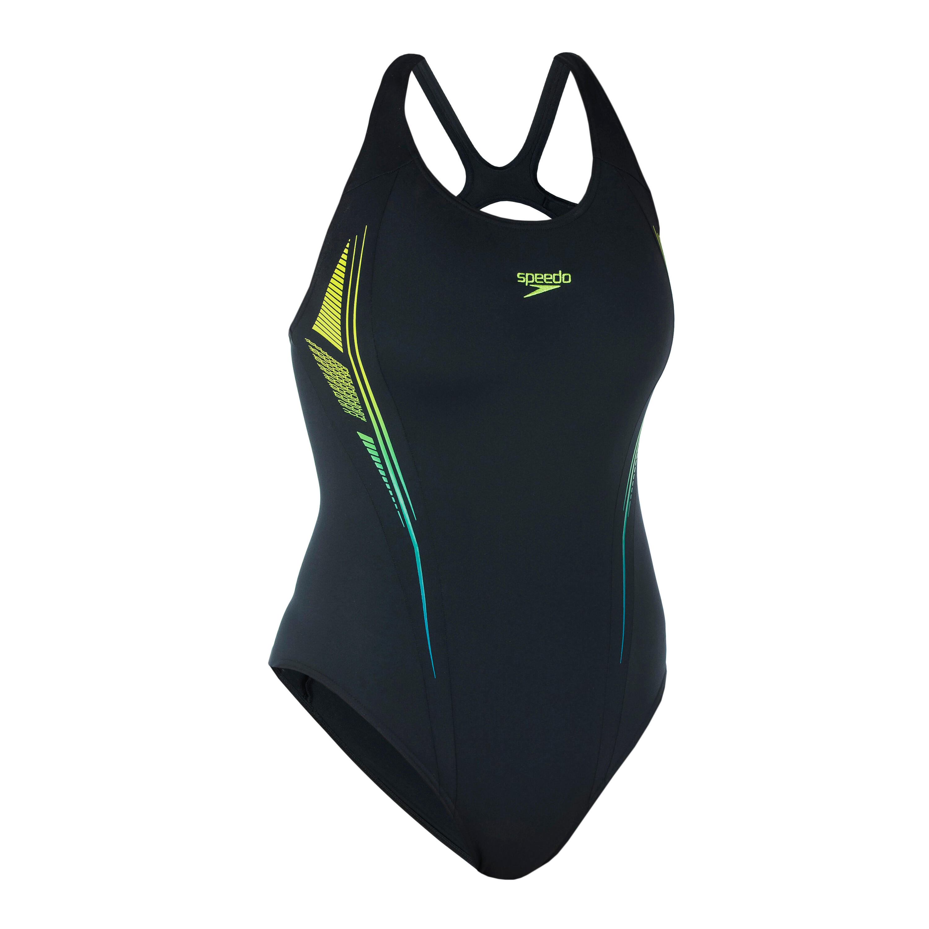 Women's 1-piece Swimsuit SPEEDO MUSCLEBACK Black Yellow 6/6
