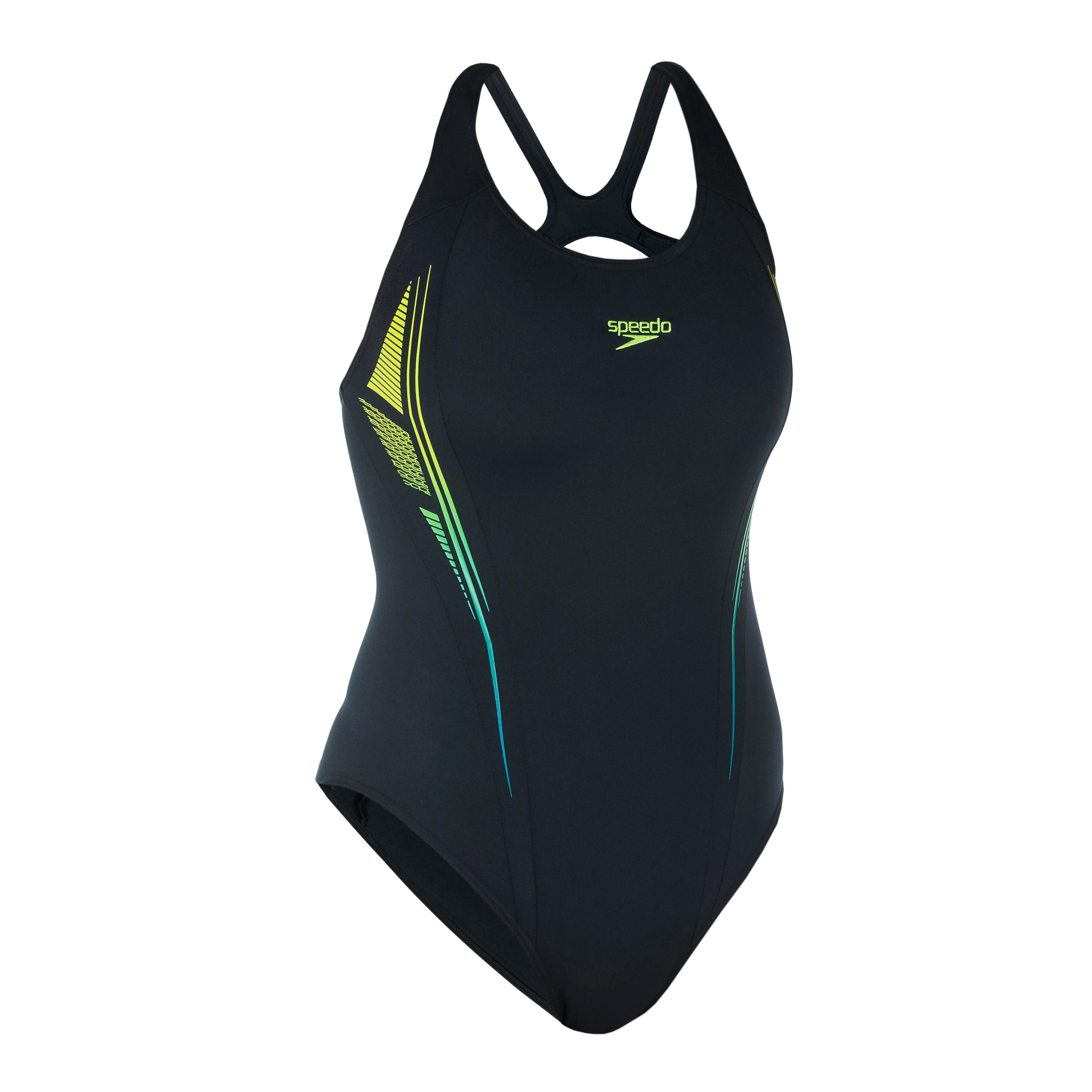 Women's 1-piece swimsuit SPEEDO MUSCLEBACK Black Yellow