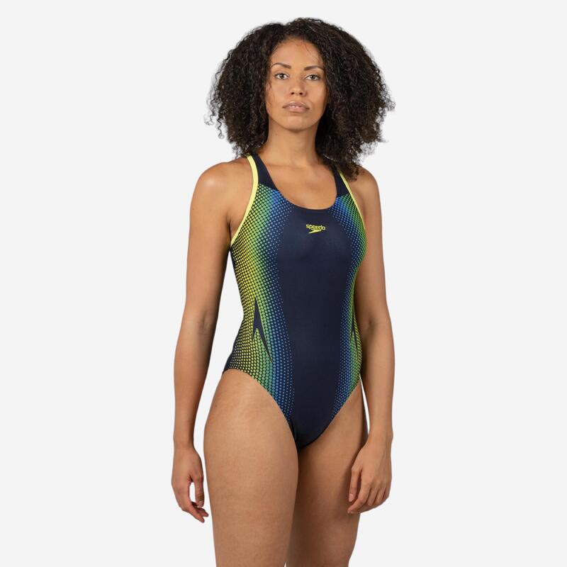 Badeanzug Damen Speedo - Flyback Digi dunkelblau 