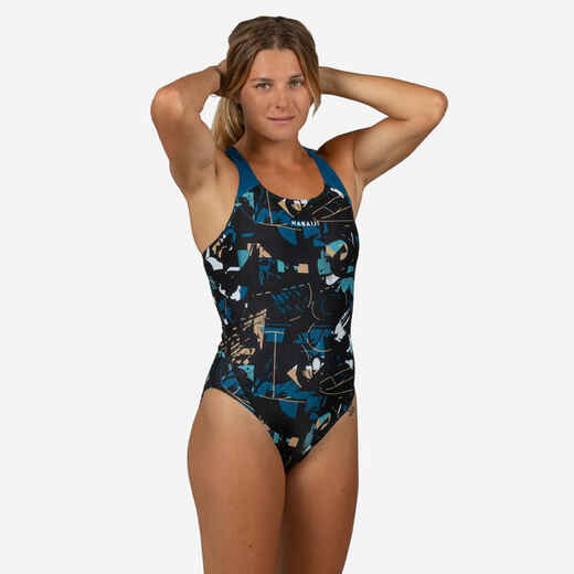 
      Moteriškas vientisas maudymosi kostiumėlis „Kamyleon 500 Spor“, juodas
  