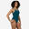Sportbadpak voor zwemmen dames Kamiye+ petrolblauw