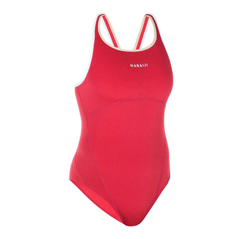 Bañador Mujer natación deportivo rojo.