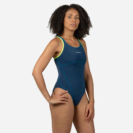 famélico Descanso telar Traje de baño Natación Kamiye+ Mujer Azul/Verde - Decathlon