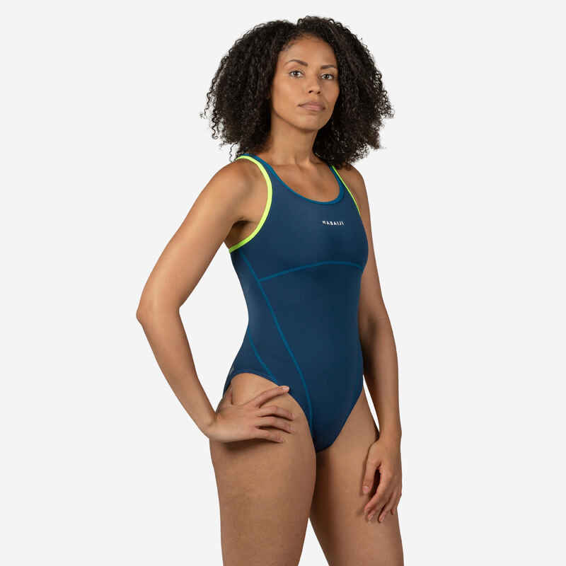 Traje de Natación Kamiye+ Mujer Azul/Verde - Decathlon