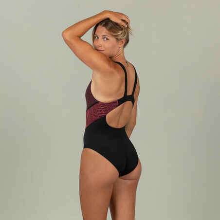 Piftif Women's Straight Solid Black Colour Swimwear/Swim Suit for Women and  Girls (80% Nylon