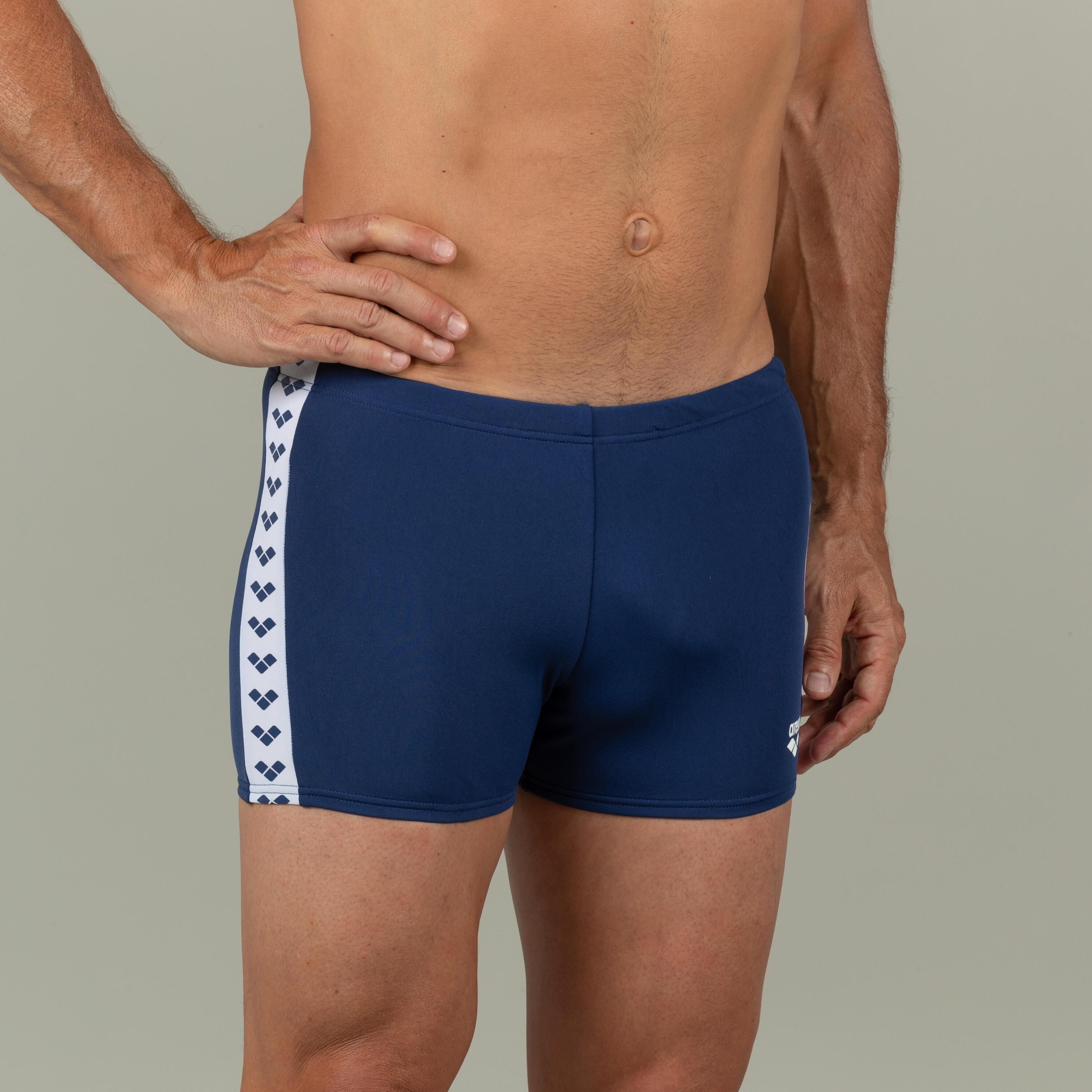 Uomo ARENA Maglia Boxer VINTAGE Blu Bianco