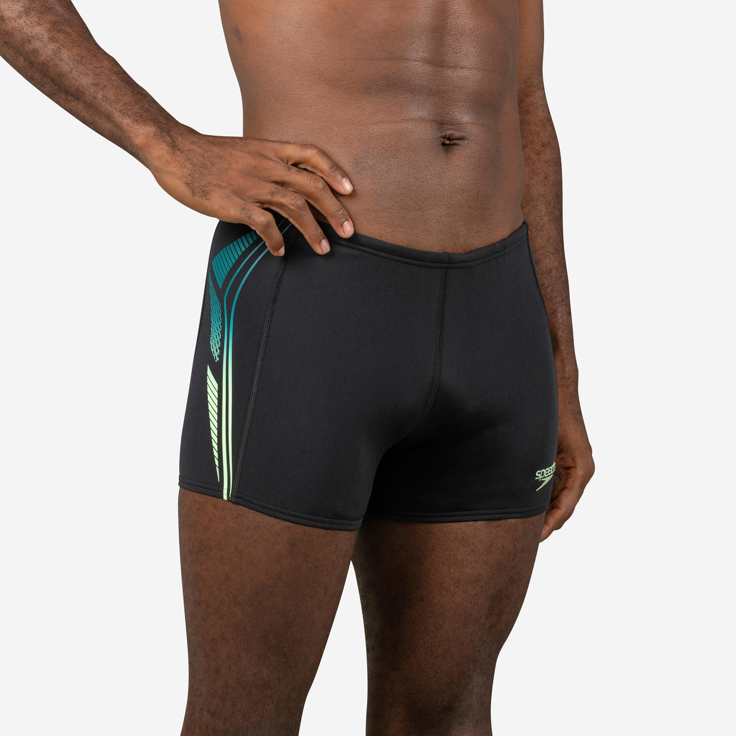 Men's Swimming Boxers SPEEDO TRICK Black Green 2/7