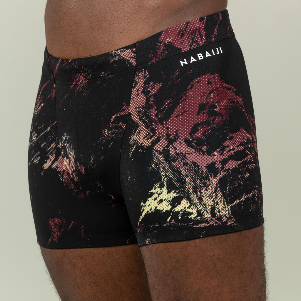 Boxer de natation homme - fiti - trao noir / rouge / beige