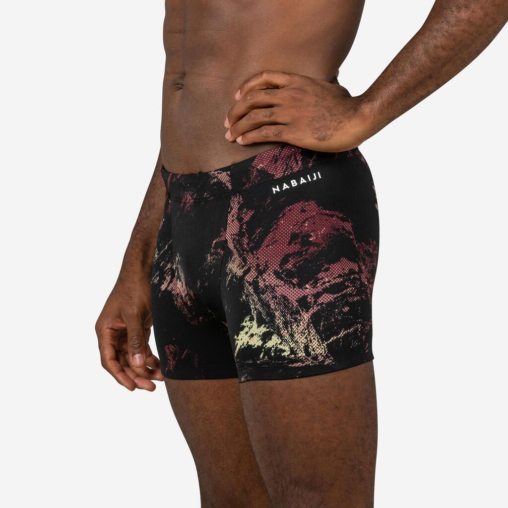 Boxer de natation homme - fiti - trao noir / rouge / beige