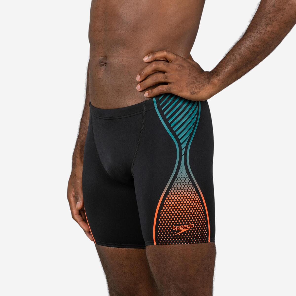 Maillot de Bain Boxer Long Homme SPEEDO BOOST Noir Orange