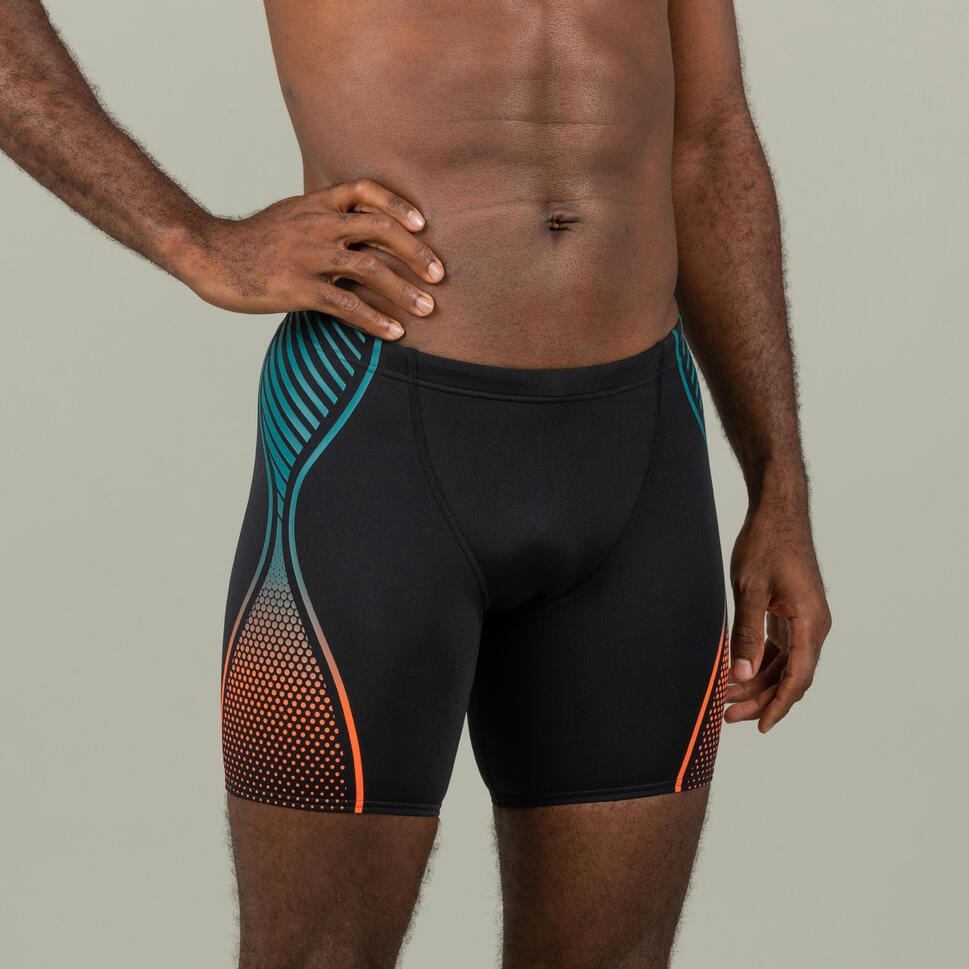 Costume boxer uomo SPEEDO BOOST lungo neroarancione SPEEDO DECATHLON