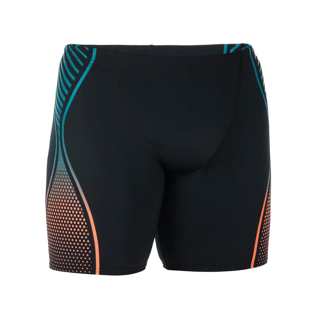 Badehose Boxer Herren lang Speedo - Boost schwarz/orange 