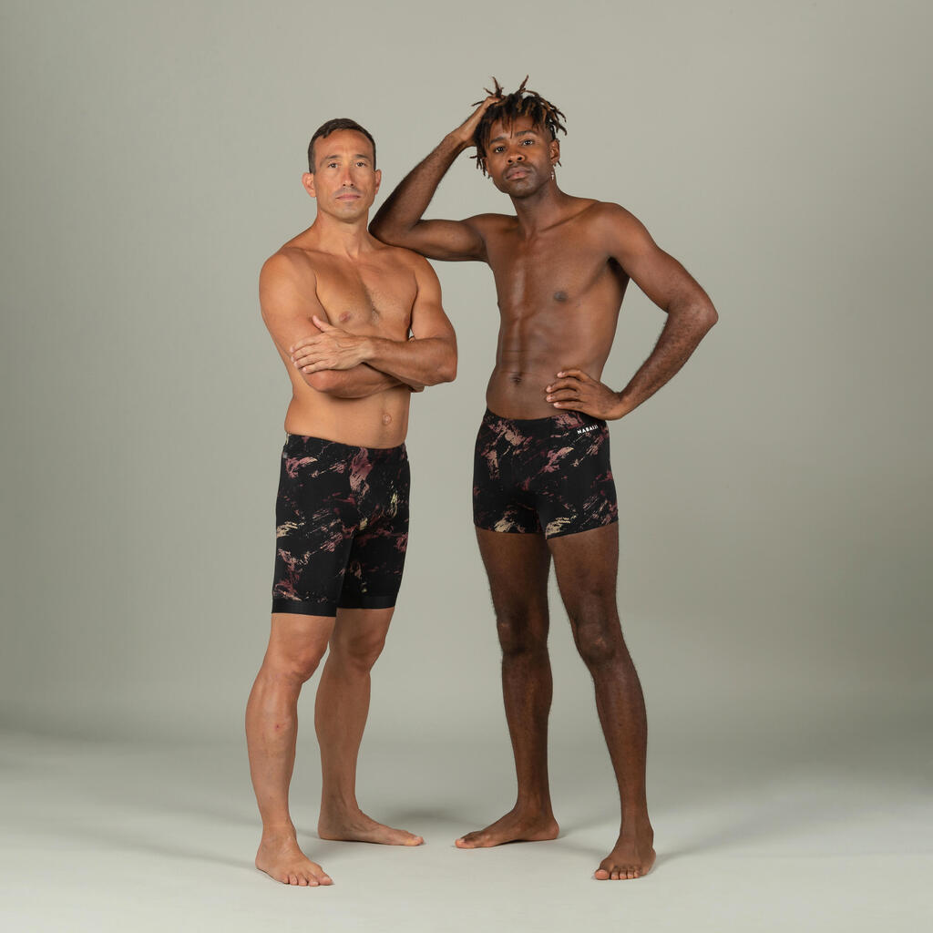 Boxer de natation homme - fiti - trao noir / rouge / beige