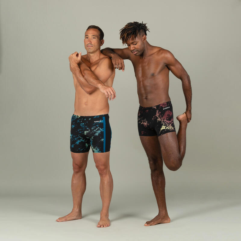 Boxeri înot lungi Yoko Trao Negru/Albastru/Galben Bărbați