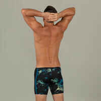 Men's Long Swimming Trunks - Yoko - Black / Yellow / Blue