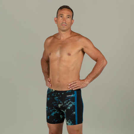 Men’s Long Swimming Trunks - Yoko - Black / Yellow / Blue