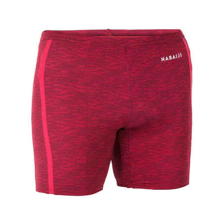 Pantaloneta de baño de natación tipo bóxer para hombre Nabaiji Yoko500 rojo